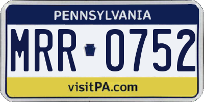 PA license plate MRR0752