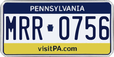 PA license plate MRR0756