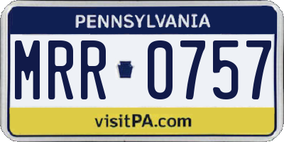 PA license plate MRR0757