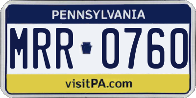 PA license plate MRR0760