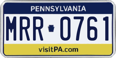 PA license plate MRR0761