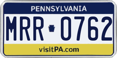 PA license plate MRR0762
