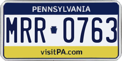 PA license plate MRR0763