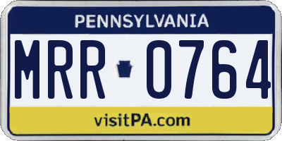 PA license plate MRR0764