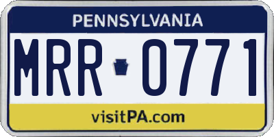 PA license plate MRR0771