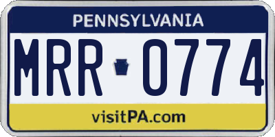 PA license plate MRR0774