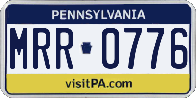 PA license plate MRR0776