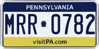PA license plate MRR0782
