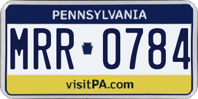 PA license plate MRR0784