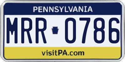 PA license plate MRR0786
