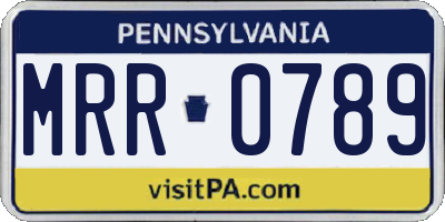 PA license plate MRR0789