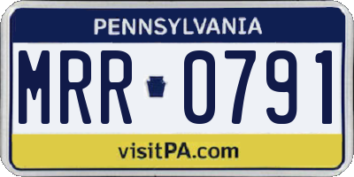 PA license plate MRR0791