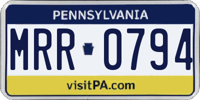 PA license plate MRR0794