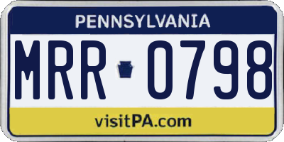 PA license plate MRR0798