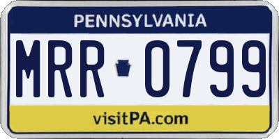 PA license plate MRR0799