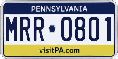 PA license plate MRR0801