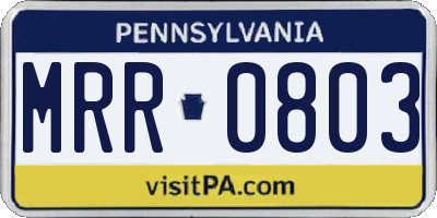 PA license plate MRR0803