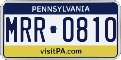 PA license plate MRR0810