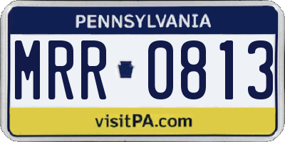 PA license plate MRR0813