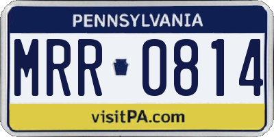PA license plate MRR0814