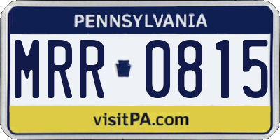 PA license plate MRR0815