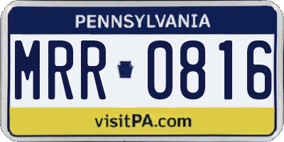 PA license plate MRR0816