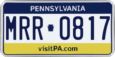 PA license plate MRR0817