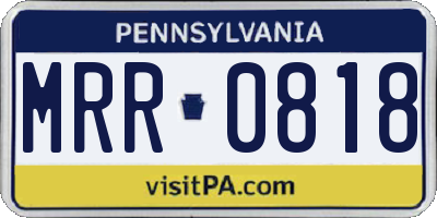 PA license plate MRR0818