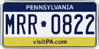 PA license plate MRR0822
