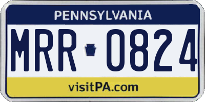 PA license plate MRR0824