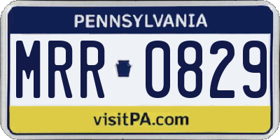 PA license plate MRR0829