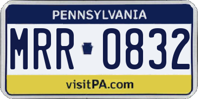 PA license plate MRR0832