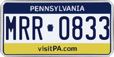 PA license plate MRR0833