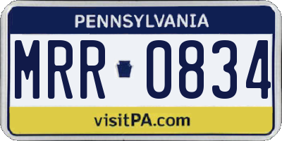 PA license plate MRR0834
