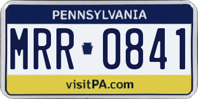 PA license plate MRR0841