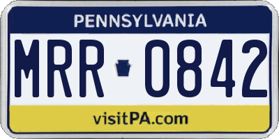 PA license plate MRR0842