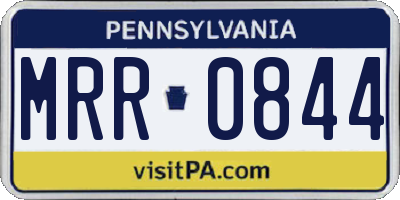 PA license plate MRR0844