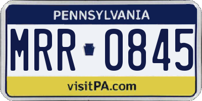 PA license plate MRR0845