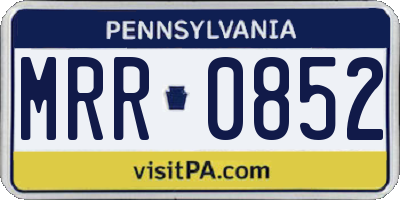 PA license plate MRR0852