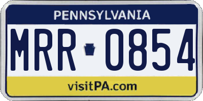 PA license plate MRR0854
