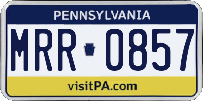 PA license plate MRR0857
