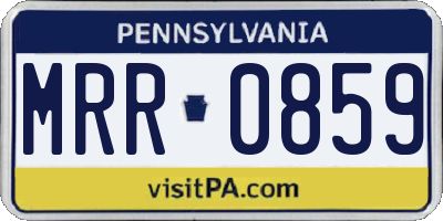 PA license plate MRR0859