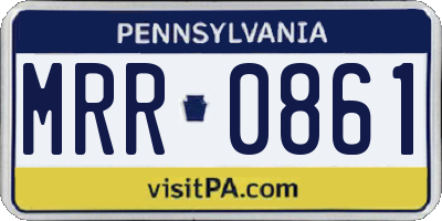 PA license plate MRR0861