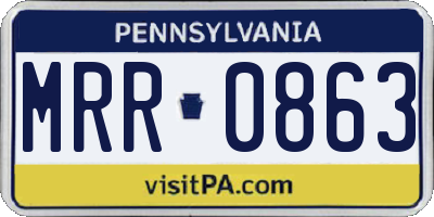 PA license plate MRR0863