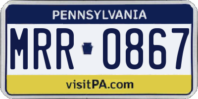 PA license plate MRR0867