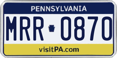 PA license plate MRR0870