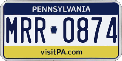 PA license plate MRR0874