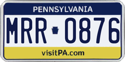 PA license plate MRR0876