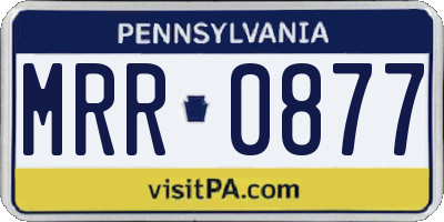 PA license plate MRR0877