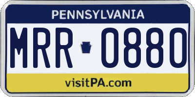 PA license plate MRR0880